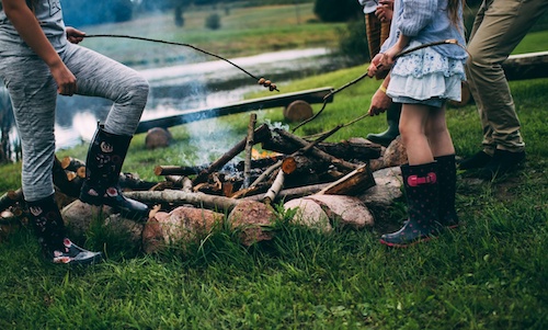 Kids around the campfire