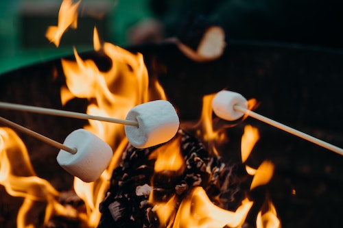 Toasting Marshmallows Over A Campfire
